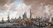 Lieve Verschuier The arrival of King Charles II of England in Rotterdam, 24 May 1660. oil on canvas